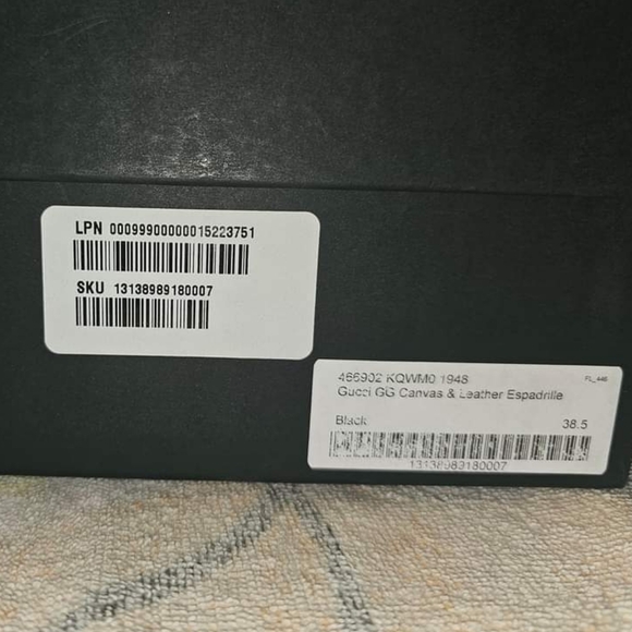 Gucci GG Black Canvas & Leather Espadrilles size EU 38.5 or US 8.5 - Picture 9 of 9